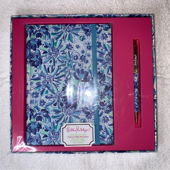 NEW! Lilly Pulitzer 128 pg lined Journal w/ Pen Gift Set--High Manetenance - Picture 2 of 7